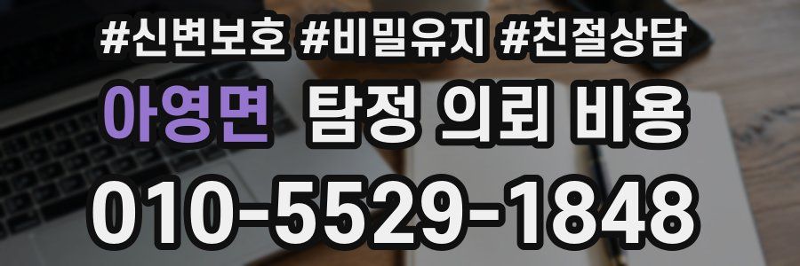 아영면 탐정 의뢰 비용