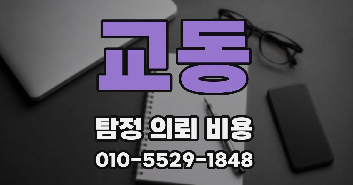 교동 탐정 의뢰 비용