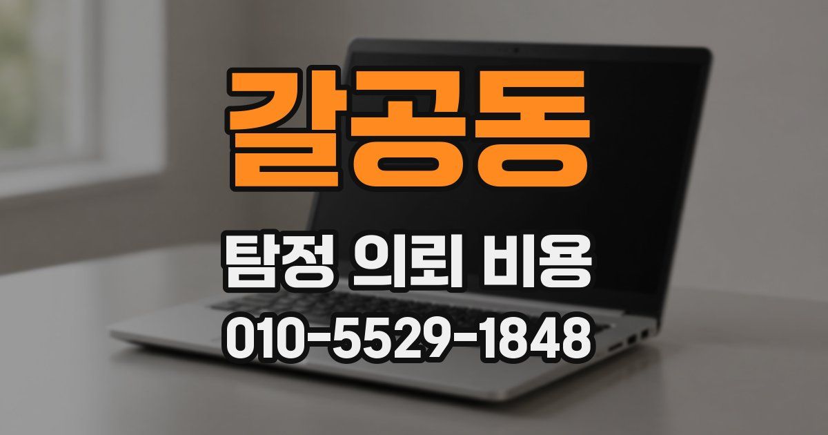 갈공동 탐정 의뢰 비용