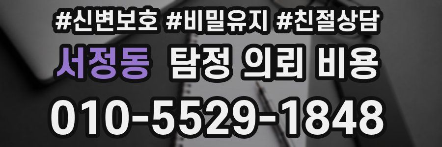 서정동 탐정 의뢰 비용