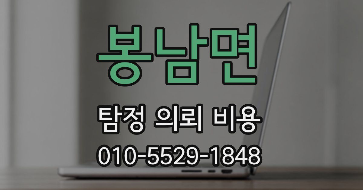 봉남면 탐정 의뢰 비용