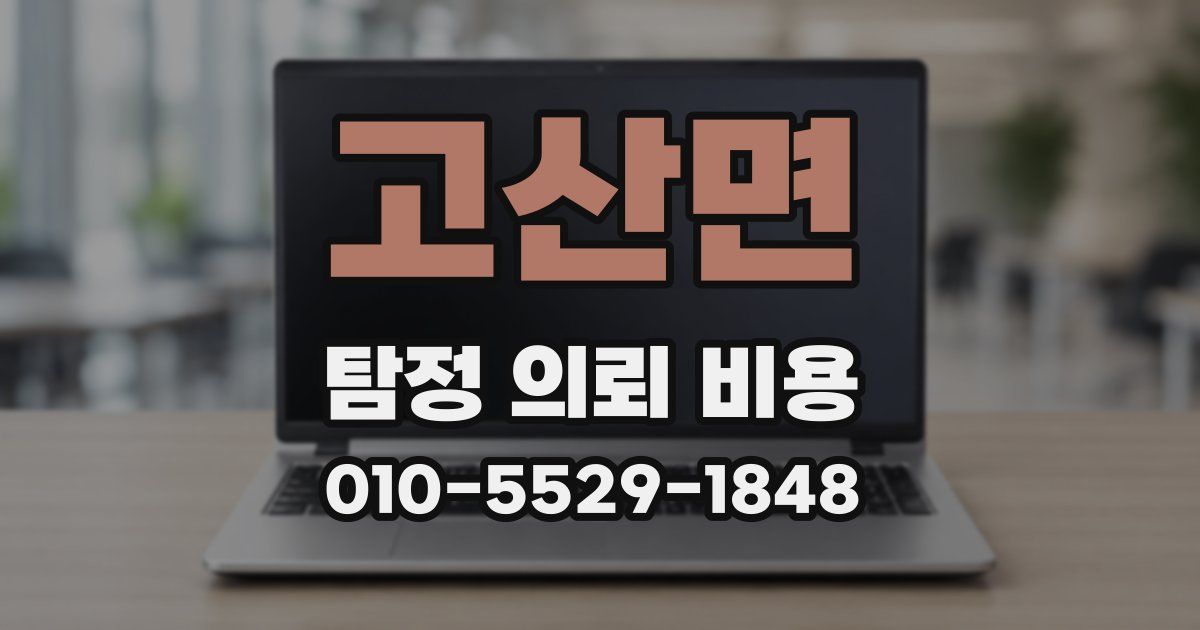 고산면 탐정 의뢰 비용