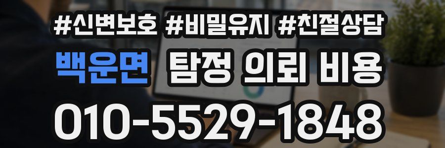 백운면 탐정 의뢰 비용