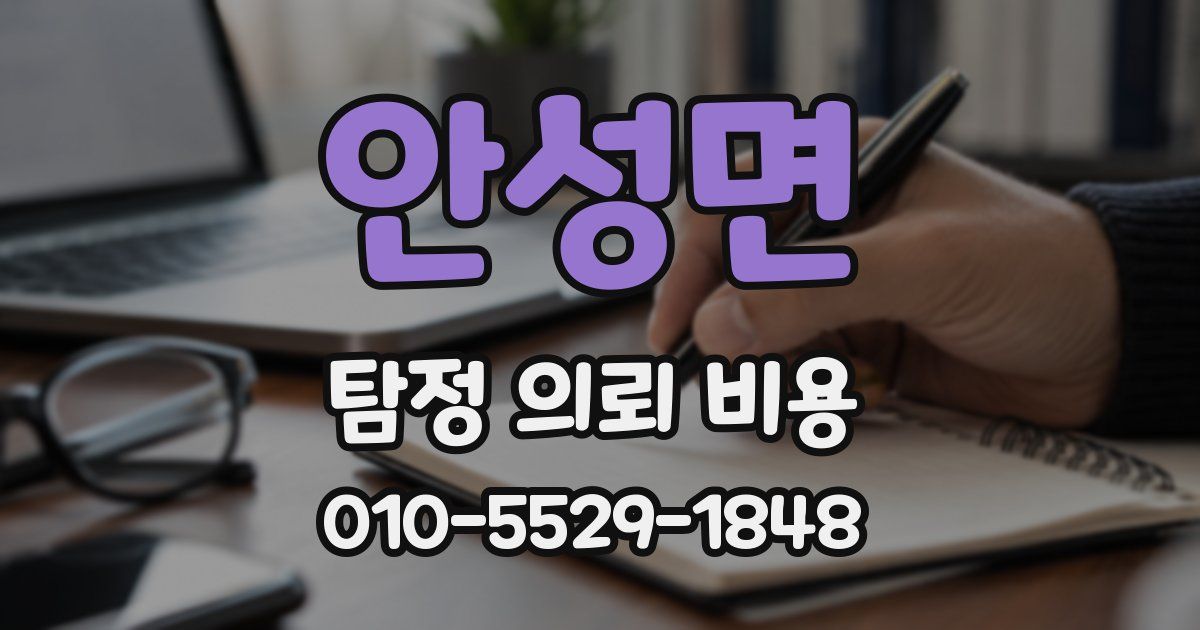 안성면 탐정 의뢰 비용