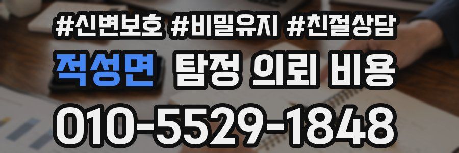 적성면 탐정 의뢰 비용