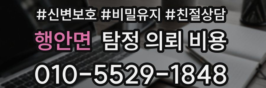행안면 탐정 의뢰 비용