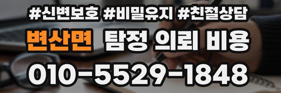 변산면 탐정 의뢰 비용