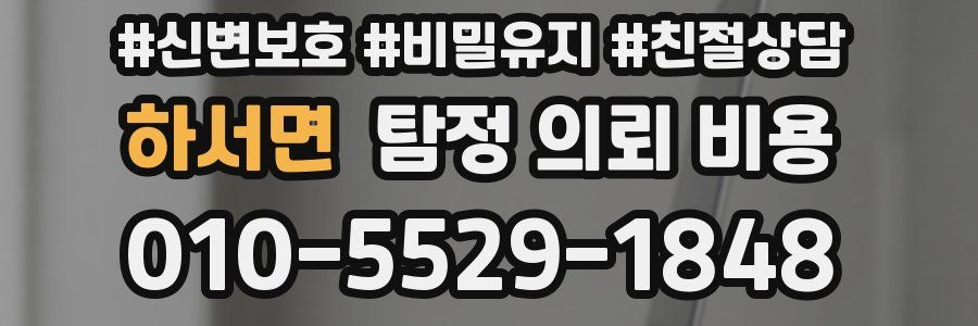 하서면 탐정 의뢰 비용