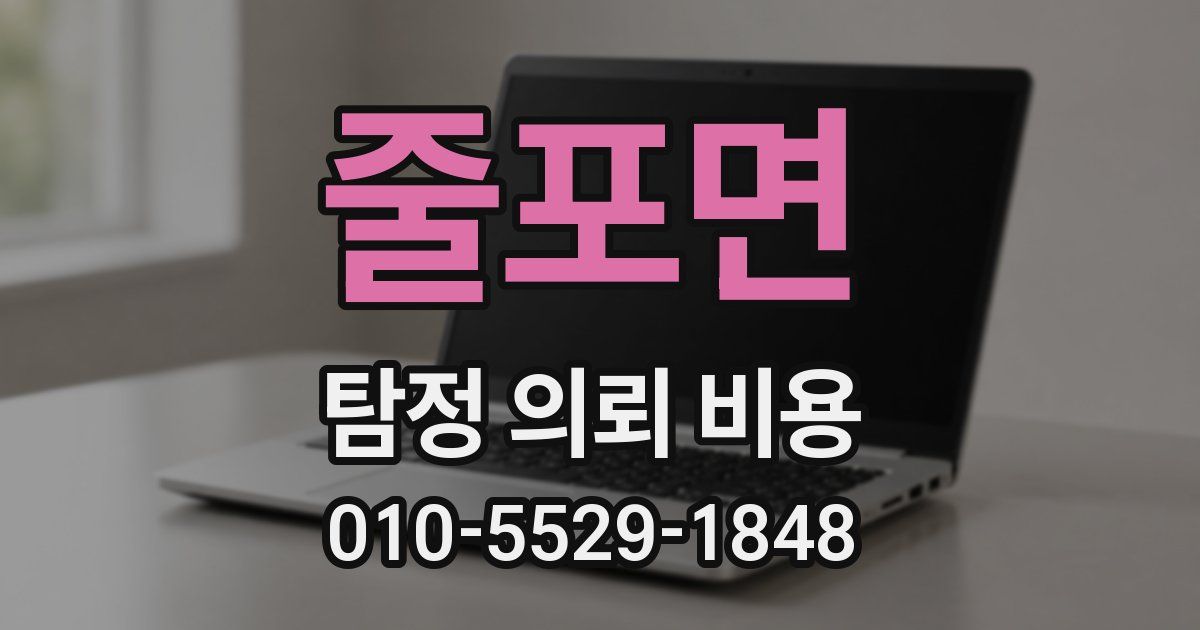 줄포면 탐정 의뢰 비용