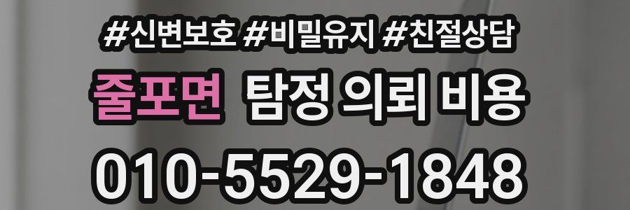 줄포면 탐정 의뢰 비용