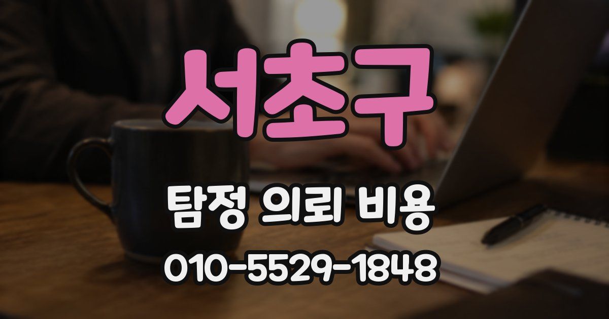 서초구 탐정 의뢰 비용