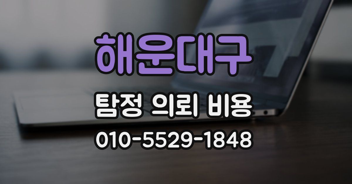 해운대구 탐정 의뢰 비용
