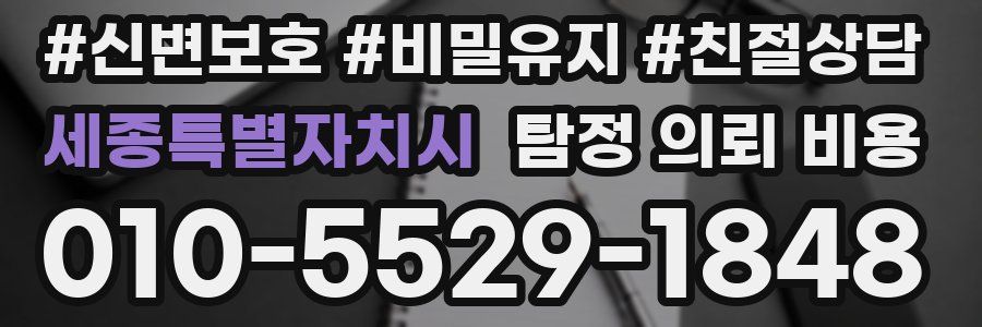 세종특별자치시 탐정 의뢰 비용