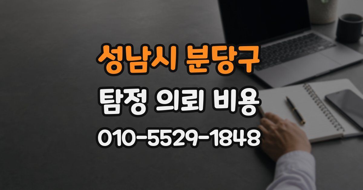 성남시 분당구 탐정 의뢰 비용
