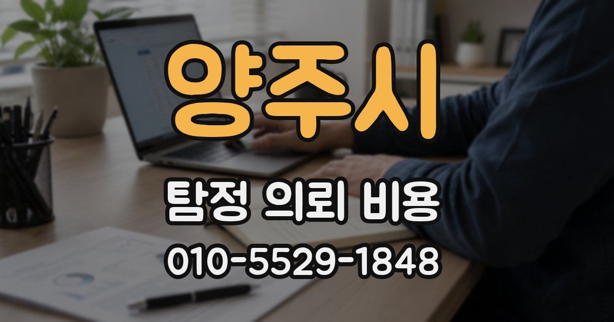 양주시 탐정 의뢰 비용
