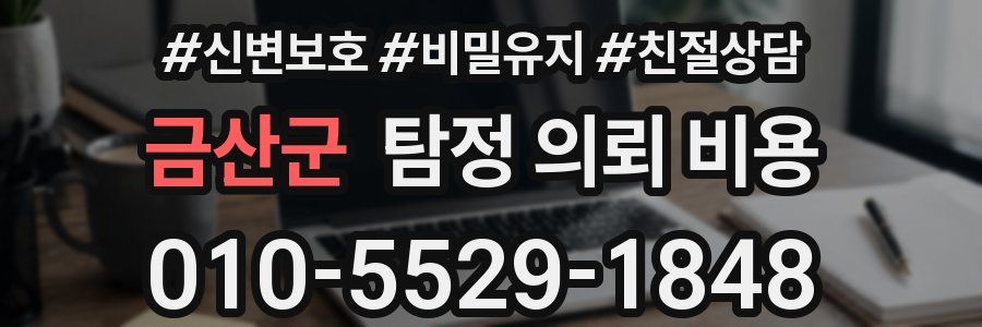 금산군 탐정 의뢰 비용