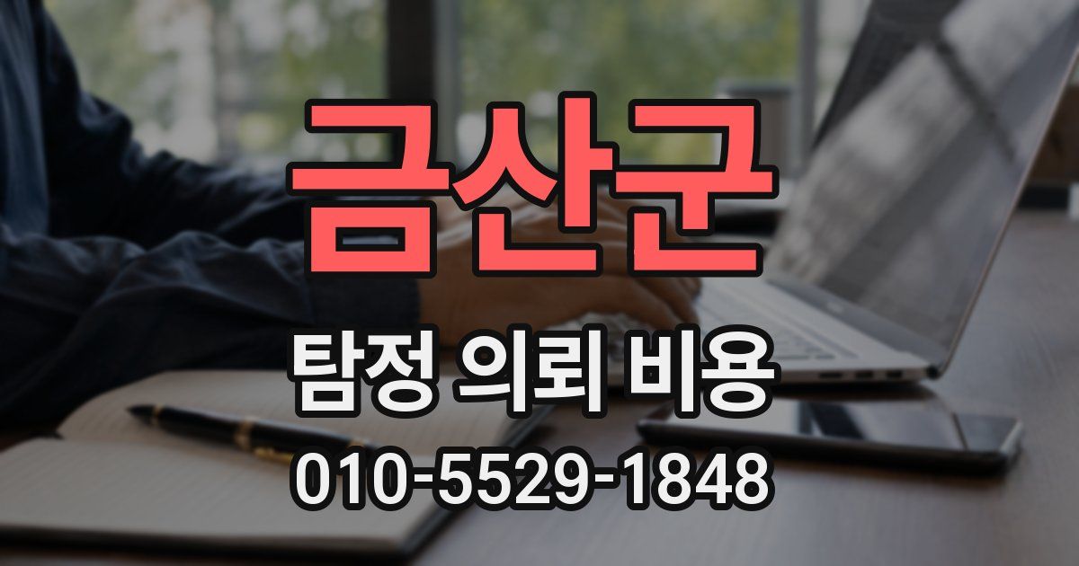 금산군 탐정 의뢰 비용
