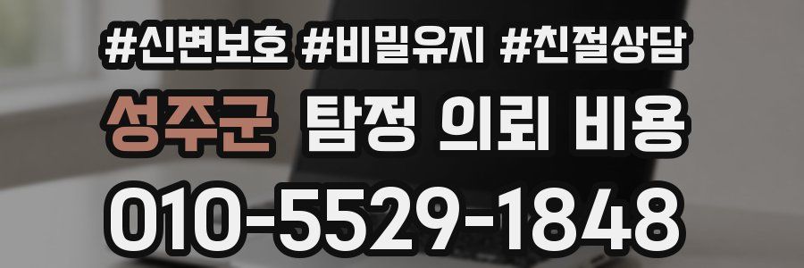 성주군 탐정 의뢰 비용