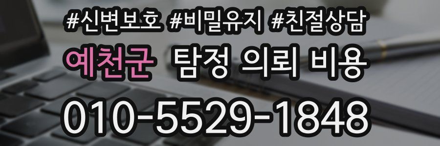예천군 탐정 의뢰 비용