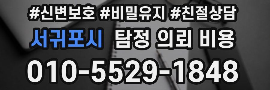 서귀포시 탐정 의뢰 비용