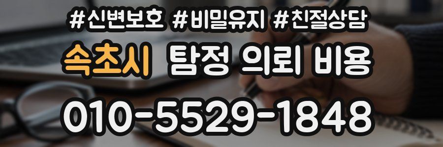 속초시 탐정 의뢰 비용