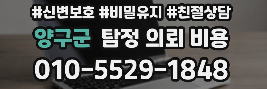 양구군 탐정 의뢰 비용