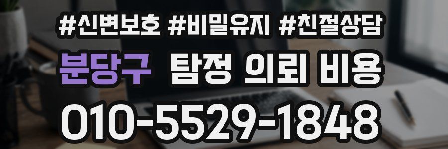 분당구 탐정 의뢰 비용