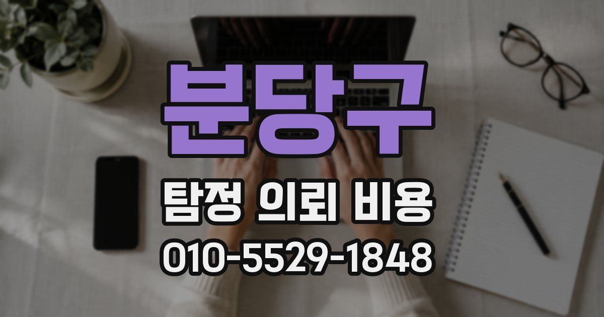 분당구 탐정 의뢰 비용