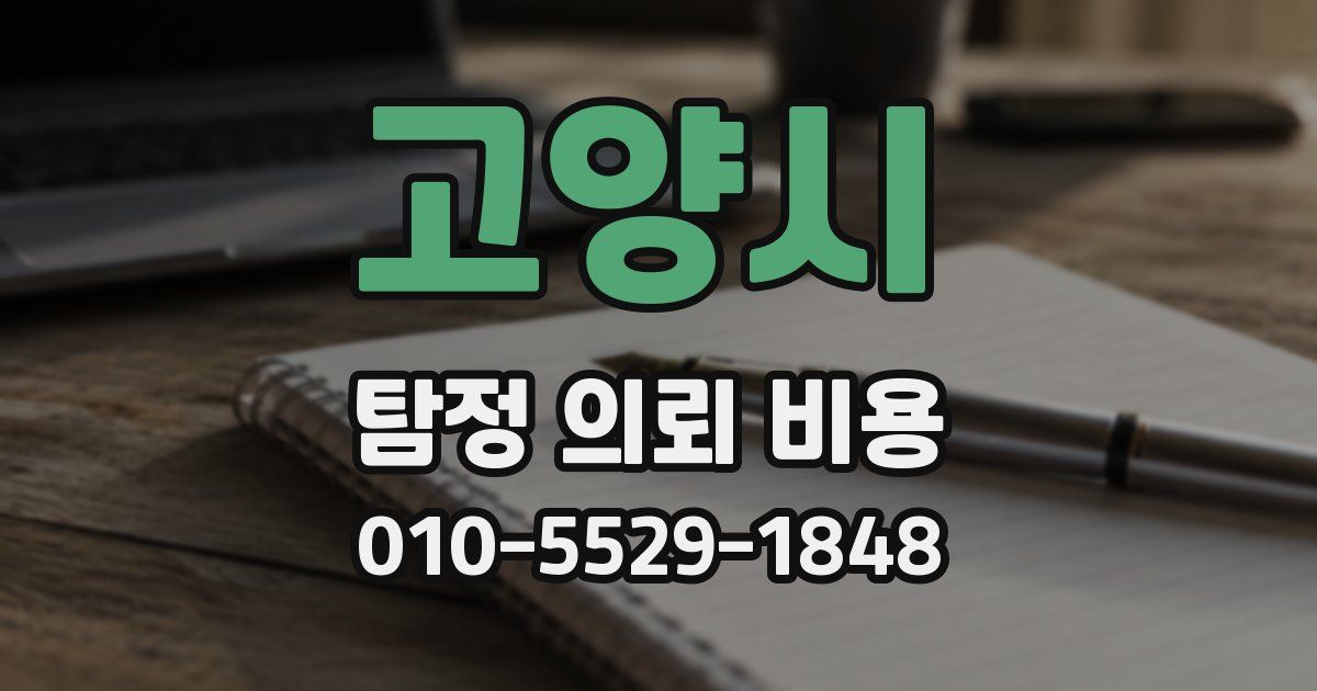 고양시 탐정 의뢰 비용