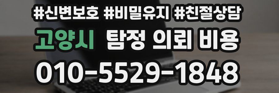 고양시 탐정 의뢰 비용
