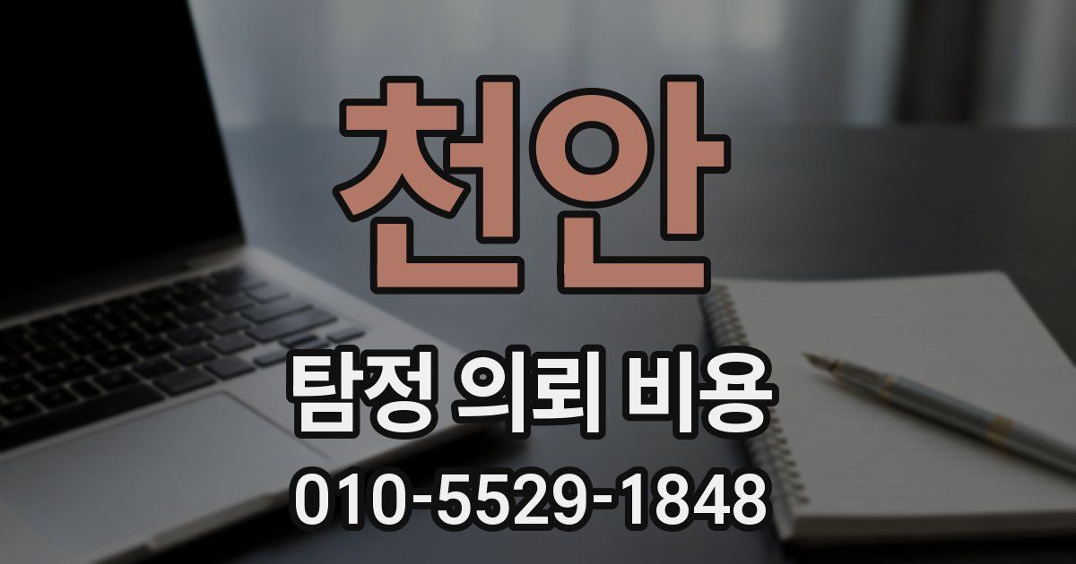 천안 탐정 의뢰 비용