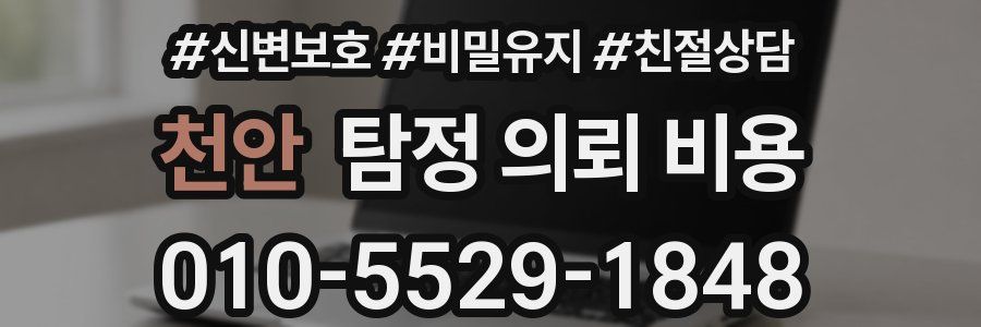 천안 탐정 의뢰 비용