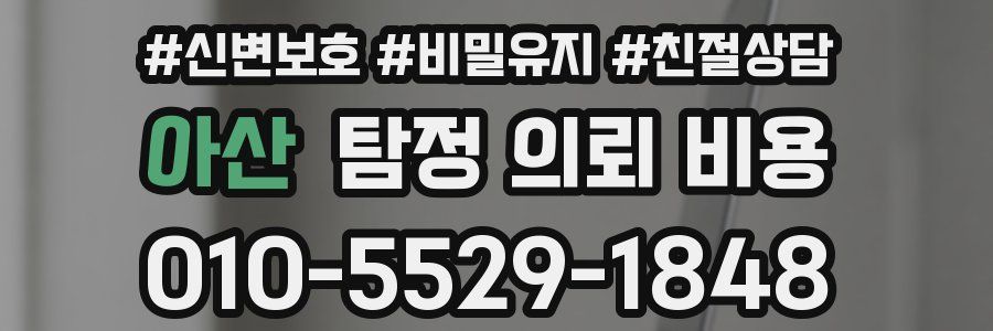 아산 탐정 의뢰 비용