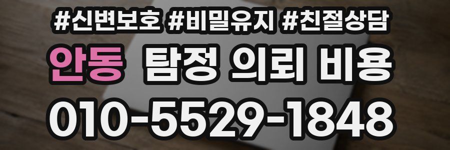 안동 탐정 의뢰 비용