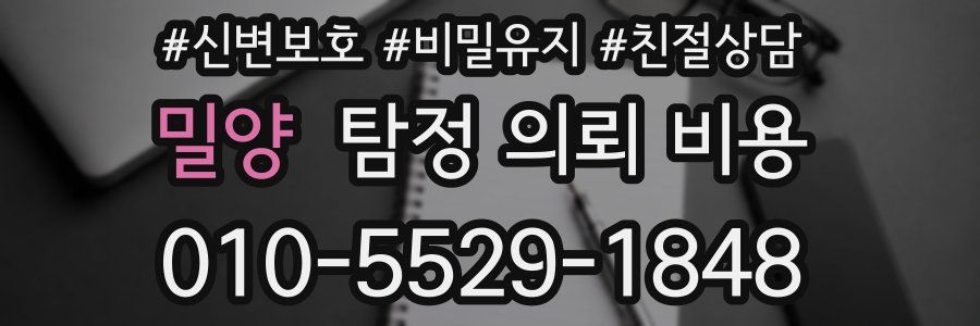 밀양 탐정 의뢰 비용