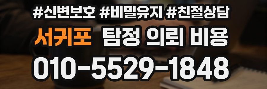서귀포 탐정 의뢰 비용