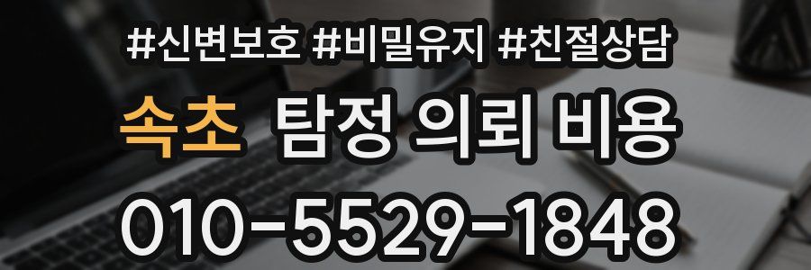 속초 탐정 의뢰 비용