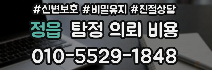 정읍 탐정 의뢰 비용
