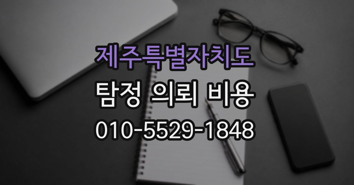 제주특별자치도 탐정 의뢰 비용