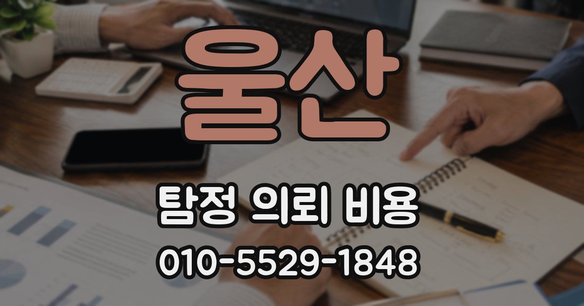 울산 탐정 의뢰 비용