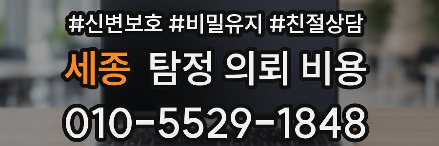 세종 탐정 의뢰 비용