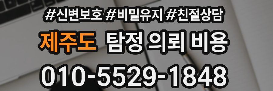 제주도 탐정 의뢰 비용