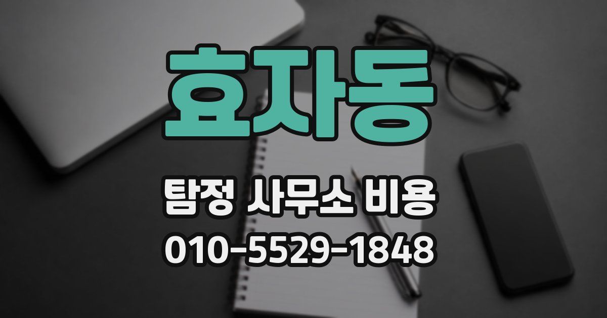 효자동 탐정 사무소 비용