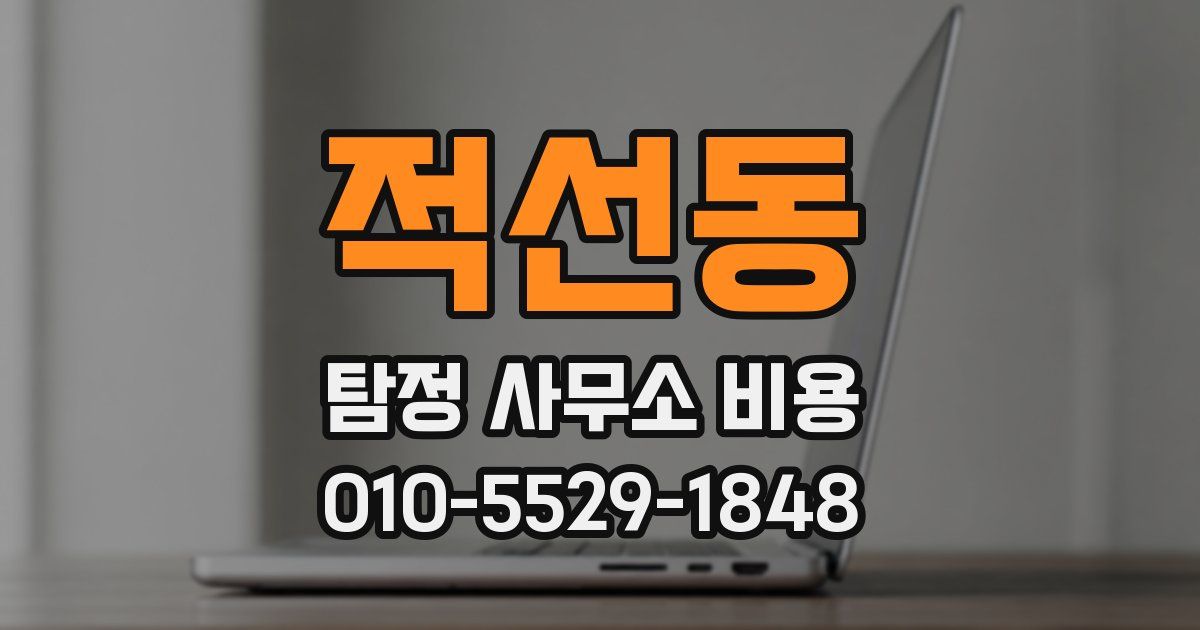 적선동 탐정 사무소 비용