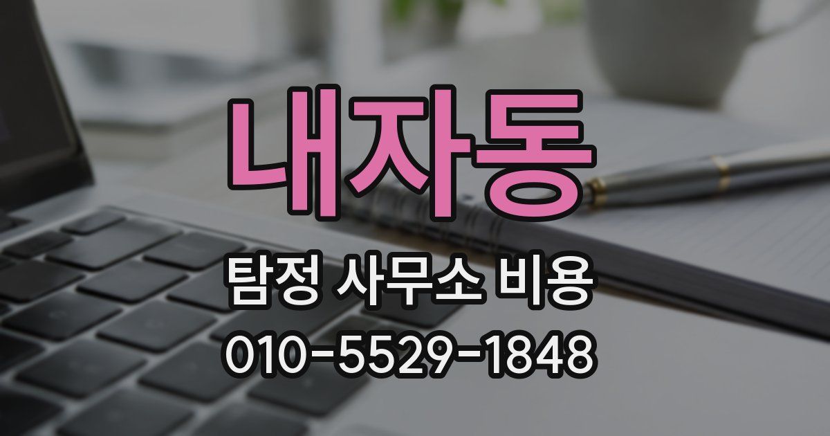 내자동 탐정 사무소 비용