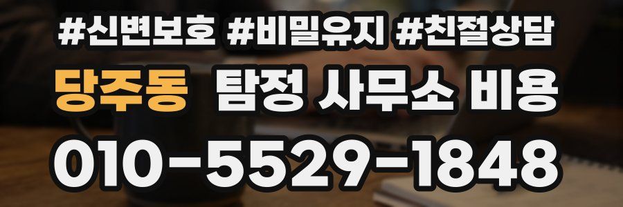 당주동 탐정 사무소 비용