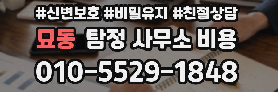 묘동 탐정 사무소 비용