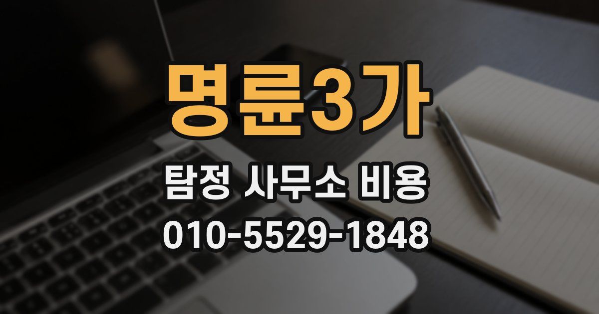 명륜3가 탐정 사무소 비용