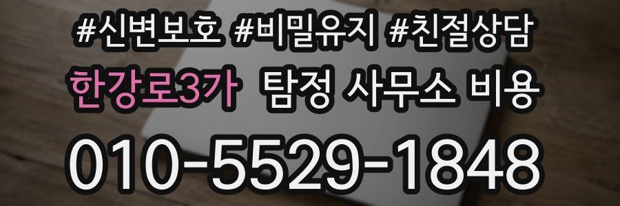 한강로3가 탐정 사무소 비용