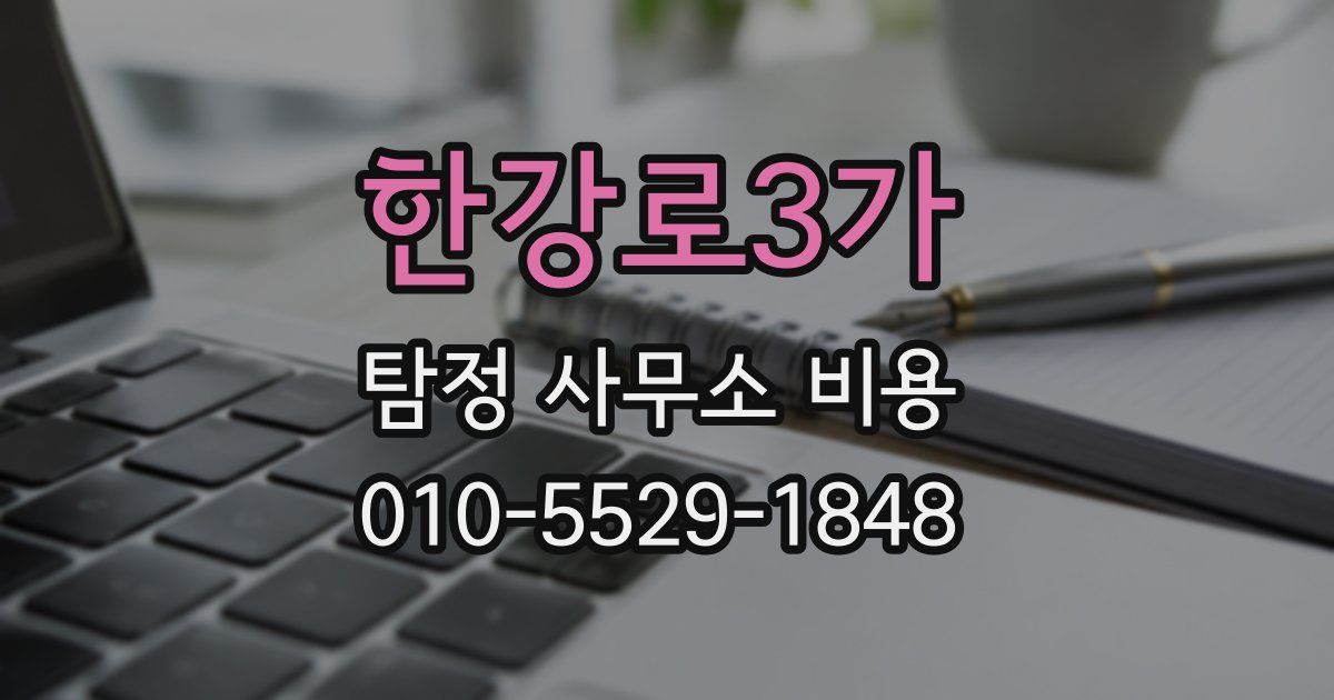 한강로3가 탐정 사무소 비용